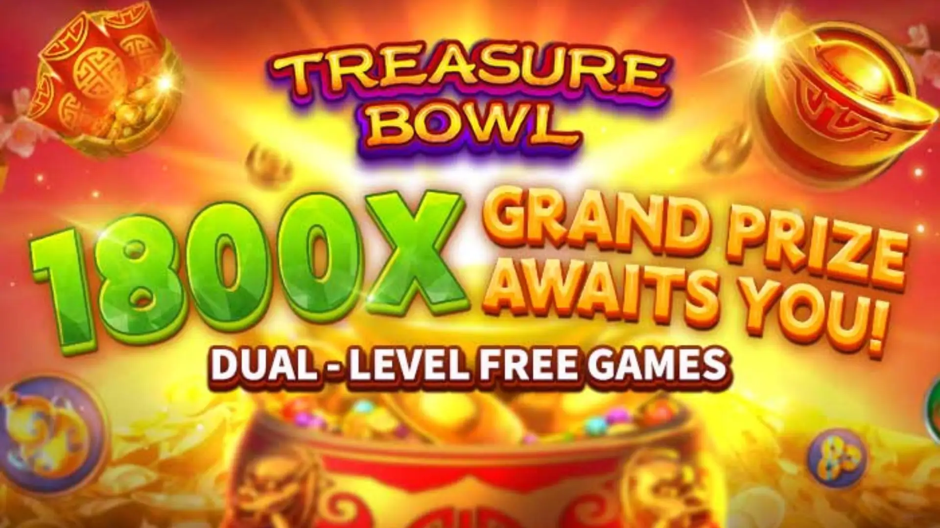 Multiplicadores Treasure Bowl 7u - 7777x Máximo com Tigela Dourada